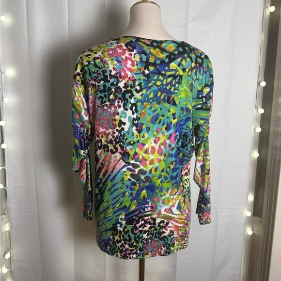 Joseph A Green and Blue Relaxed Cardigan with Graphic Design - Picture 3 of 7